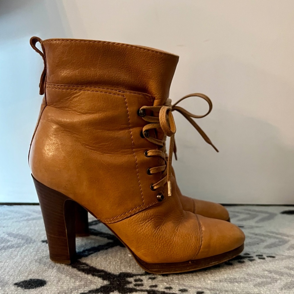 J.CREW Tan Leather Heeled Boots